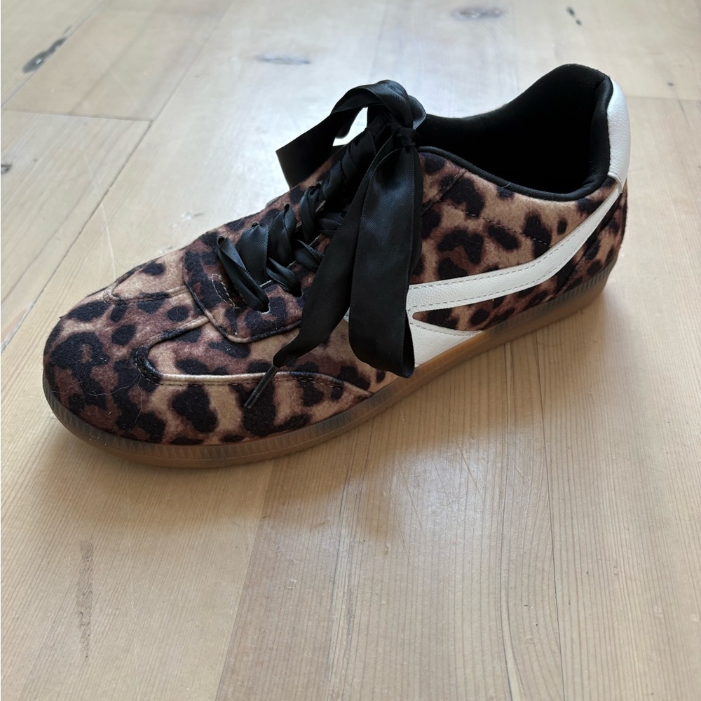 DV by Dolce Vita Leopard Print Satin Ribbon Sneakers